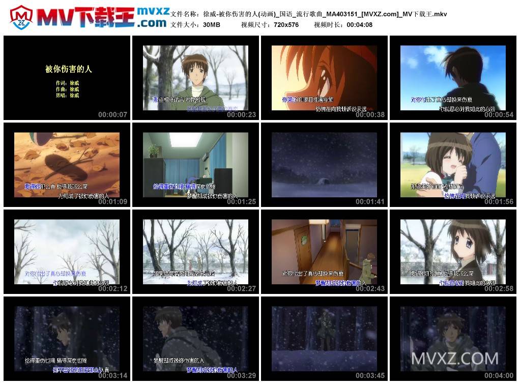 徐威-被你伤害的人(动画)_国语_流行歌曲_MA403151